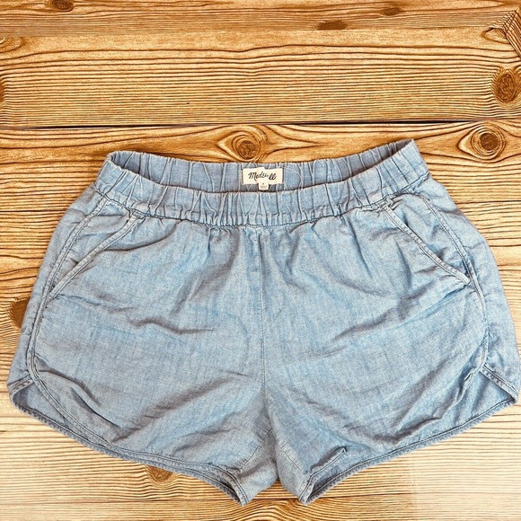 Madewell Pants - Madewell Women’s Pull On Elastic Light Blue Short Shorts Size Small